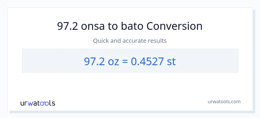 97.2 Mga onsa patungong Mga bato na conversion