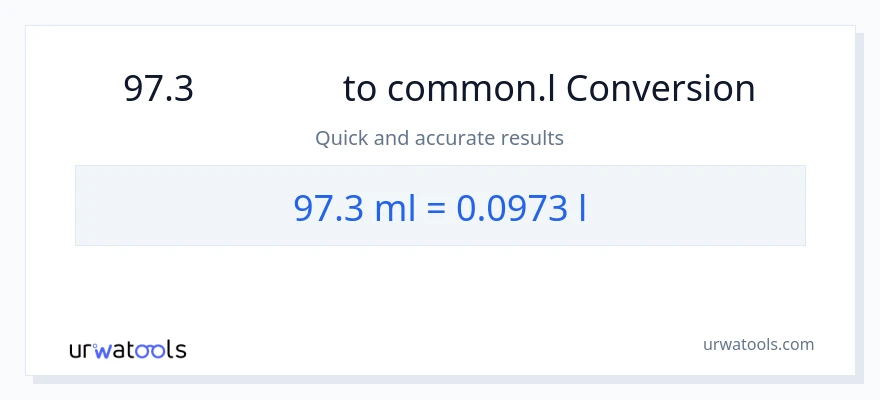การแปลง 97.3 มิลลิลิตร เป็น Liters