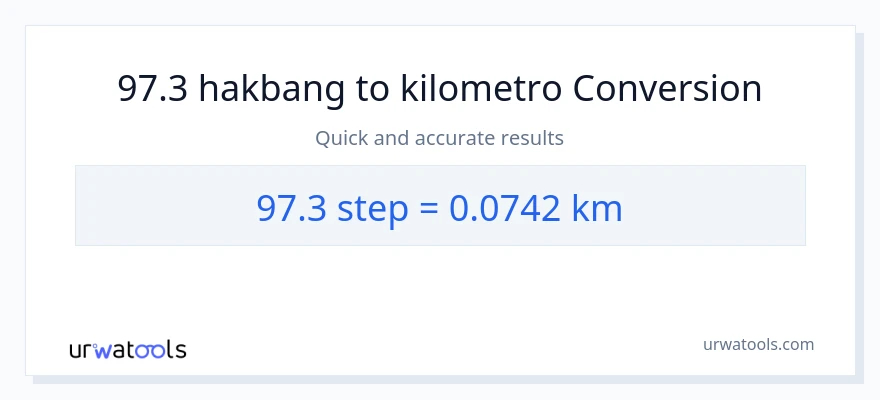 97.3 mga hakbang patungong Kilometro na conversion