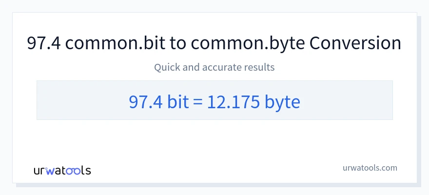 97.4 Bits 到 Bytes 轉換