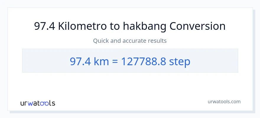 97.4 Kilometro patungong mga hakbang na conversion