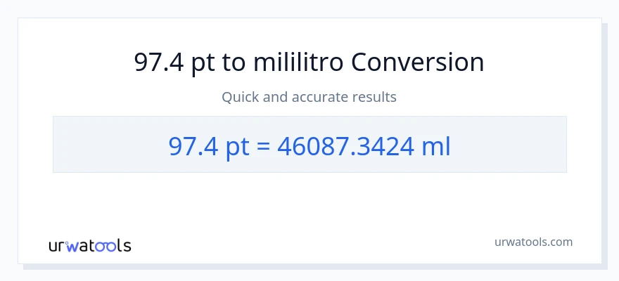 97.4 Pints patungong mga mililitro na conversion