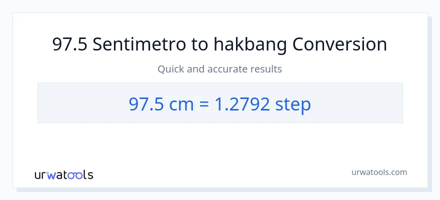 97.5 Mga Sentimetro patungong mga hakbang na conversion
