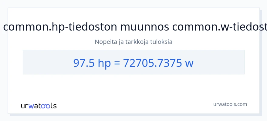 97.5 hevosvoimaa - wattia muunnos