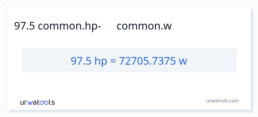 97.5 ձիաուժ-ից վատտ փոխակերպում