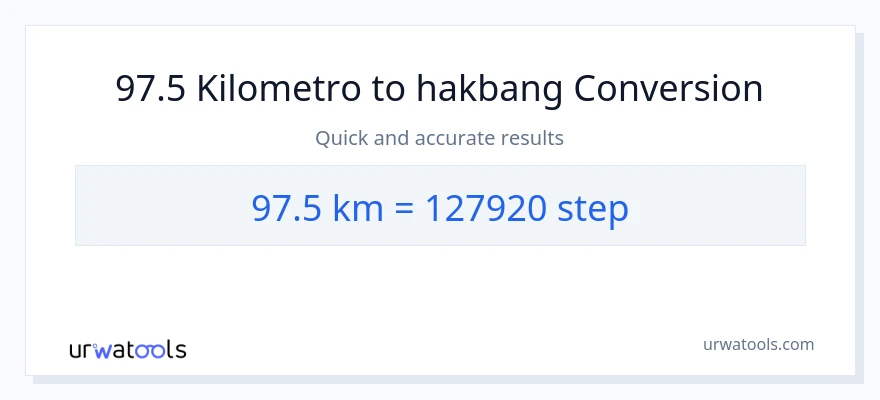 97.5 Kilometro patungong mga hakbang na conversion