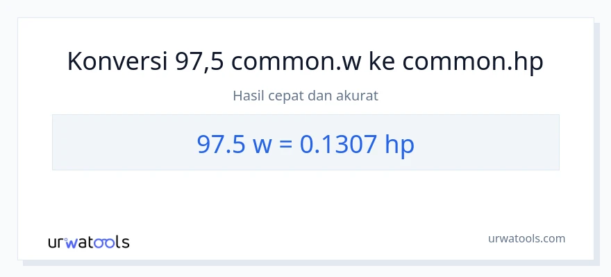 Konversi 97.5 watt ke daya kuda