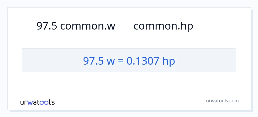 97.5 ワット から 馬力 への変換
