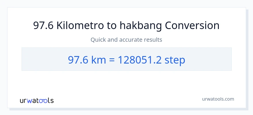 97.6 Kilometro patungong mga hakbang na conversion
