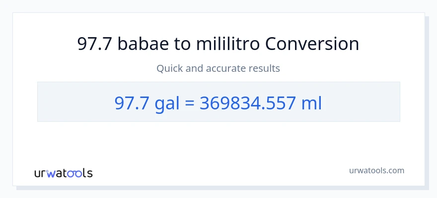 97.7 Mga galon patungong mga mililitro na conversion