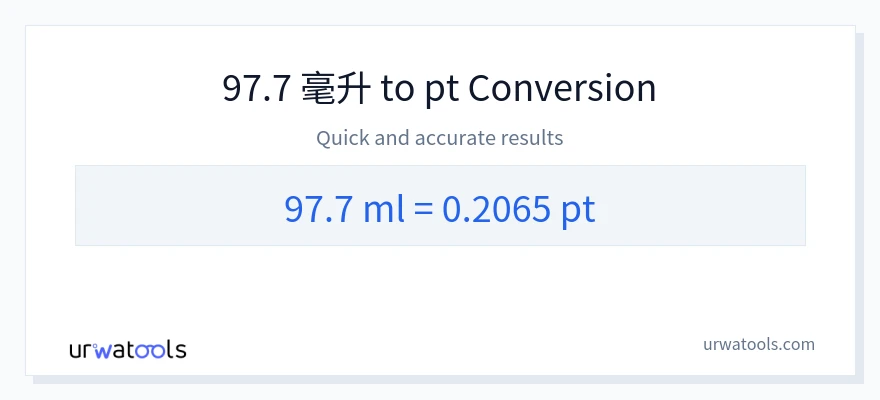 97.7 毫升 到 Pints 轉換