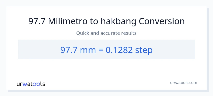97.7 milimetro patungong mga hakbang na conversion