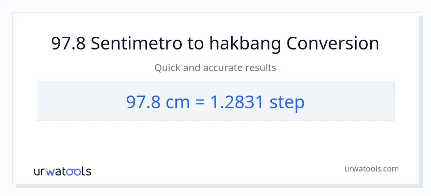 97.8 Mga Sentimetro patungong mga hakbang na conversion