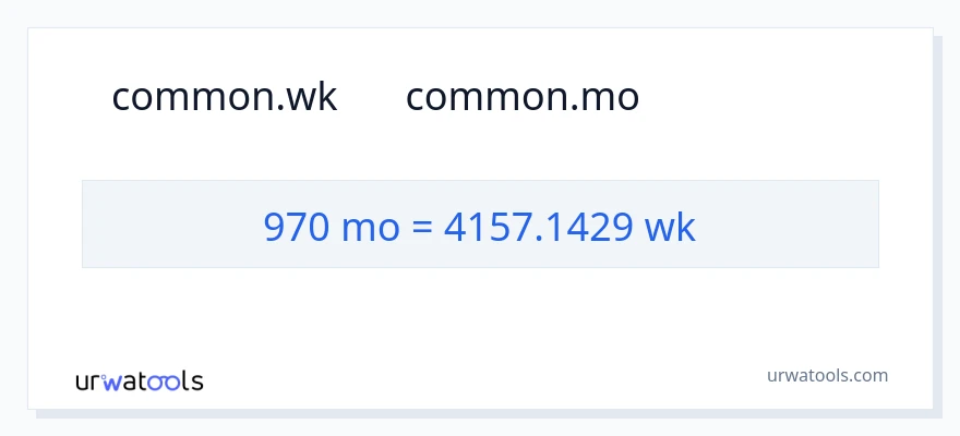 تبدیل 970 ماه‌ها به هفته‌ها