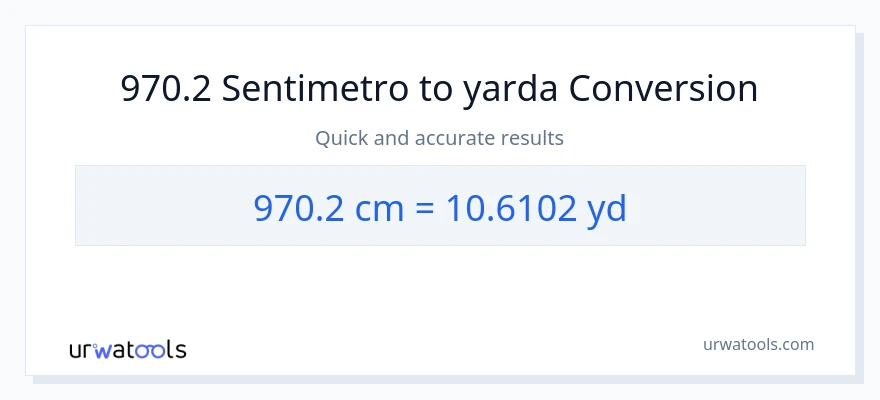 970.2 Mga Sentimetro patungong yarda na conversion