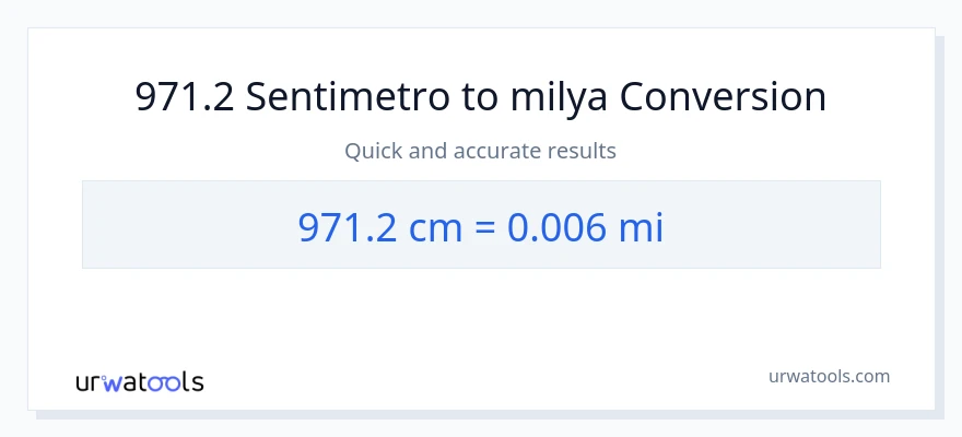 971.2 Mga Sentimetro patungong milya na conversion