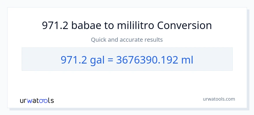 971.2 Mga galon patungong mga mililitro na conversion