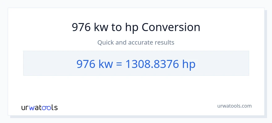 976 kilowatts patungong lakas-kabayo na conversion