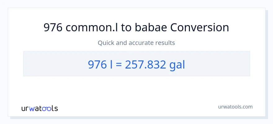 976 Liters patungong Mga galon na conversion
