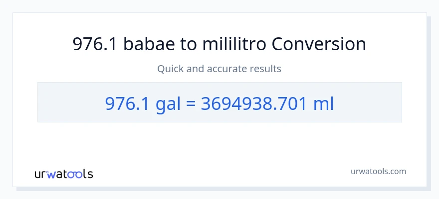 976.1 Mga galon patungong mga mililitro na conversion