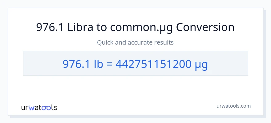 976.1 Lbs patungong mga mikrogramo na conversion