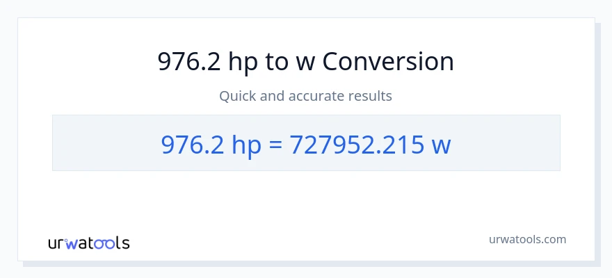 976.2 lakas-kabayo patungong watts na conversion