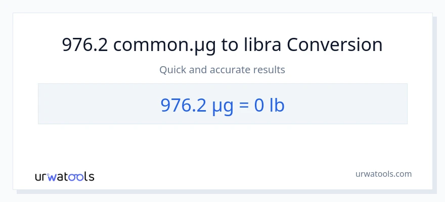 976.2 mga mikrogramo patungong Lbs na conversion