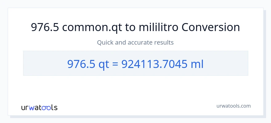 976.5 Quarts patungong mga mililitro na conversion