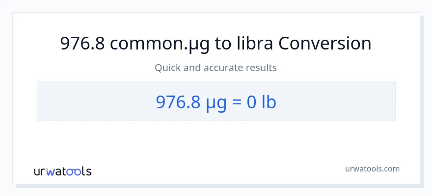 976.8 mga mikrogramo patungong Lbs na conversion