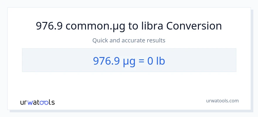 976.9 mga mikrogramo patungong Lbs na conversion
