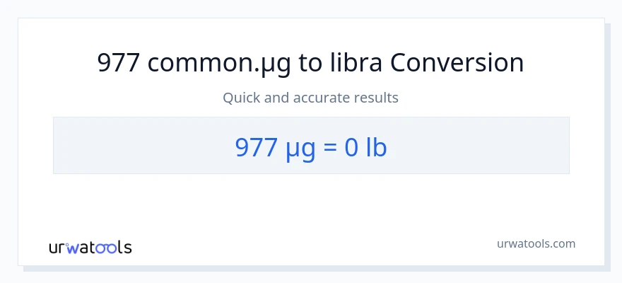 977 mga mikrogramo patungong Lbs na conversion