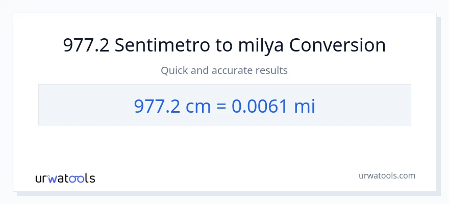 977.2 Mga Sentimetro patungong milya na conversion