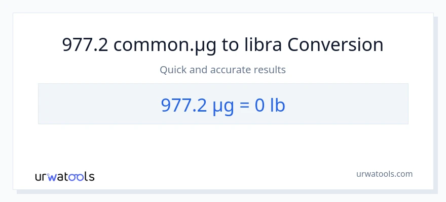 977.2 mga mikrogramo patungong Lbs na conversion