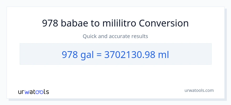 978 Mga galon patungong mga mililitro na conversion