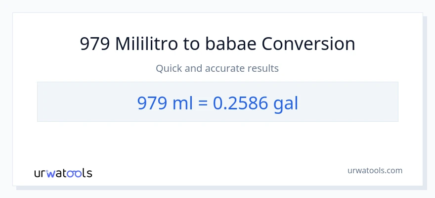 979 mga mililitro patungong Mga galon na conversion