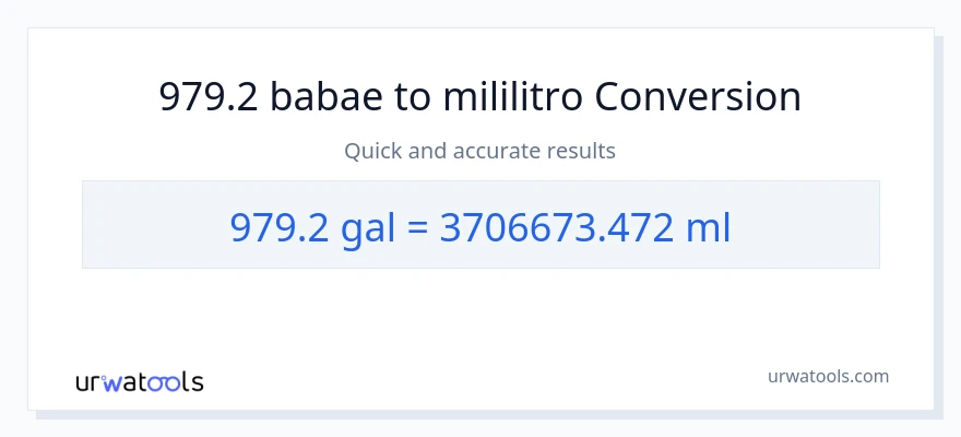 979.2 Mga galon patungong mga mililitro na conversion