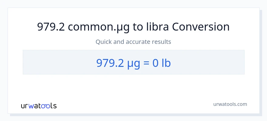 979.2 mga mikrogramo patungong Lbs na conversion