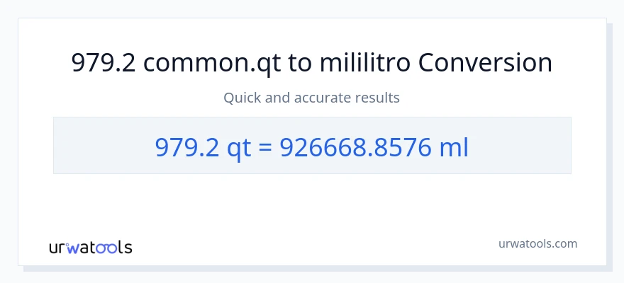 979.2 Quarts patungong mga mililitro na conversion