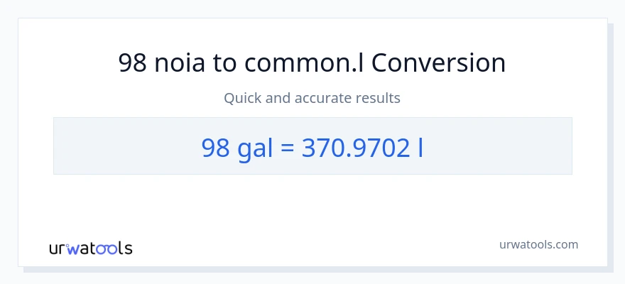 Conversió de 98 Galons a Liters