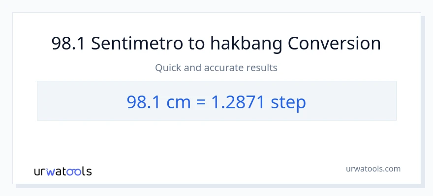 98.1 Mga Sentimetro patungong mga hakbang na conversion