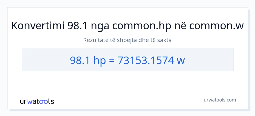 Konvertimi 98.1 kuajfuqi në vat