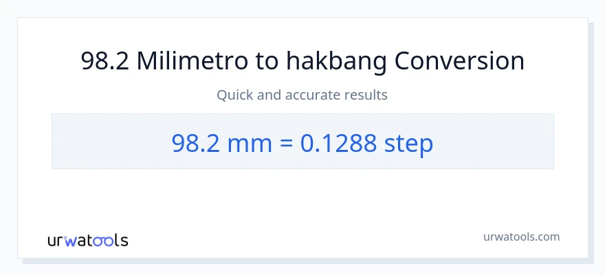 98.2 milimetro patungong mga hakbang na conversion