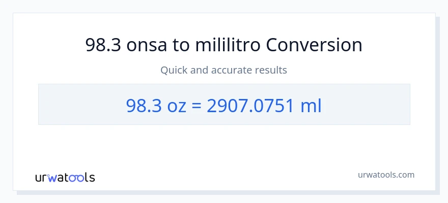 98.3 Mga onsa patungong mga mililitro na conversion