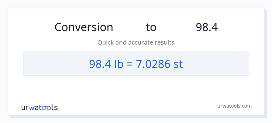 98.4 Lbs سے پتھر کی تبدیلی