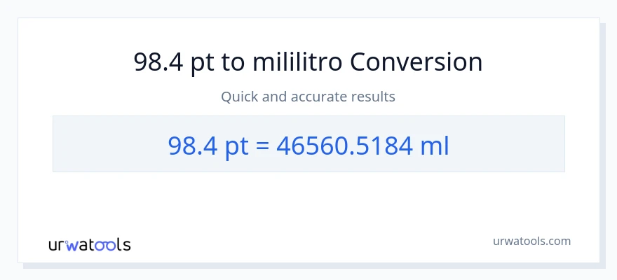 98.4 Pints patungong mga mililitro na conversion
