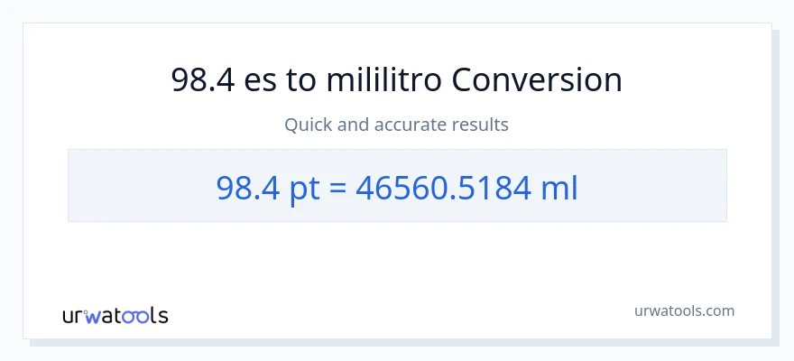 Conversión de 98.4 Pints a mililitros