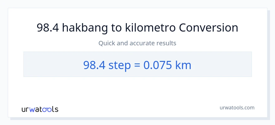 98.4 mga hakbang patungong Kilometro na conversion
