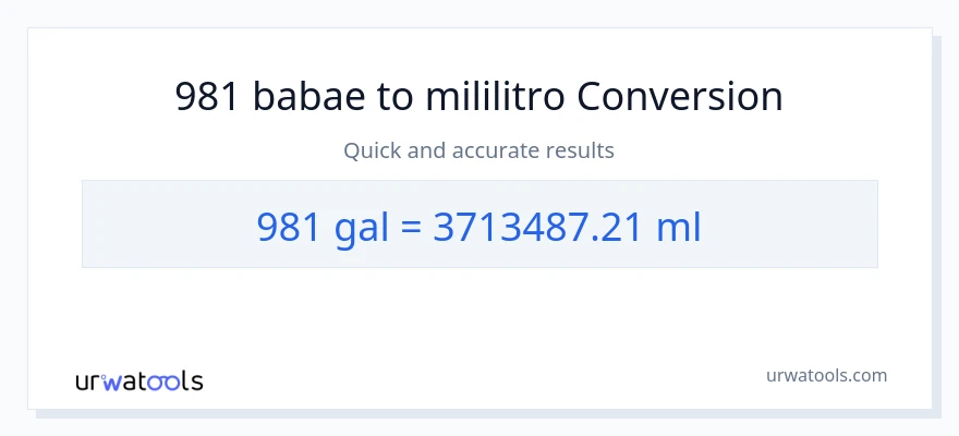 981 Mga galon patungong mga mililitro na conversion