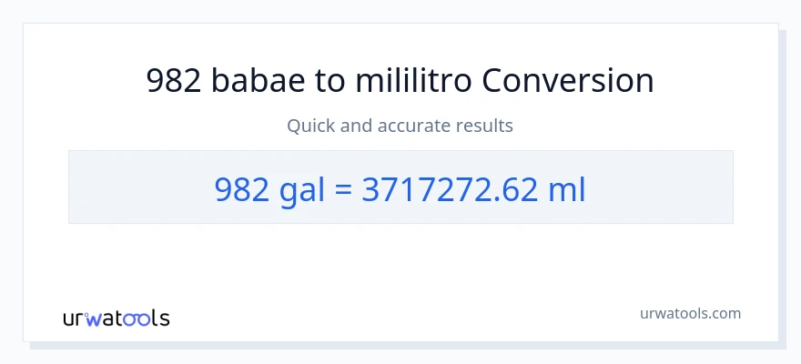 982 Mga galon patungong mga mililitro na conversion