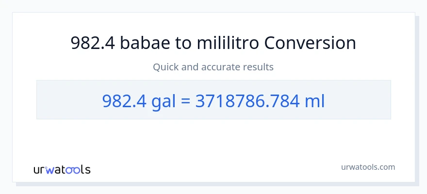 982.4 Mga galon patungong mga mililitro na conversion